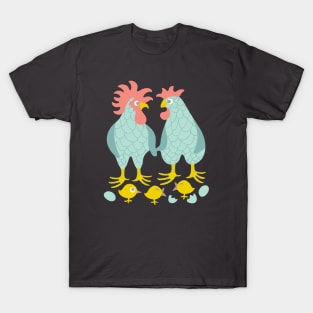 FAMILY FARM Cute Chicken Love Togetherness with Baby Chicks - UnBlink Studio by Jackie Tahara T-Shirt